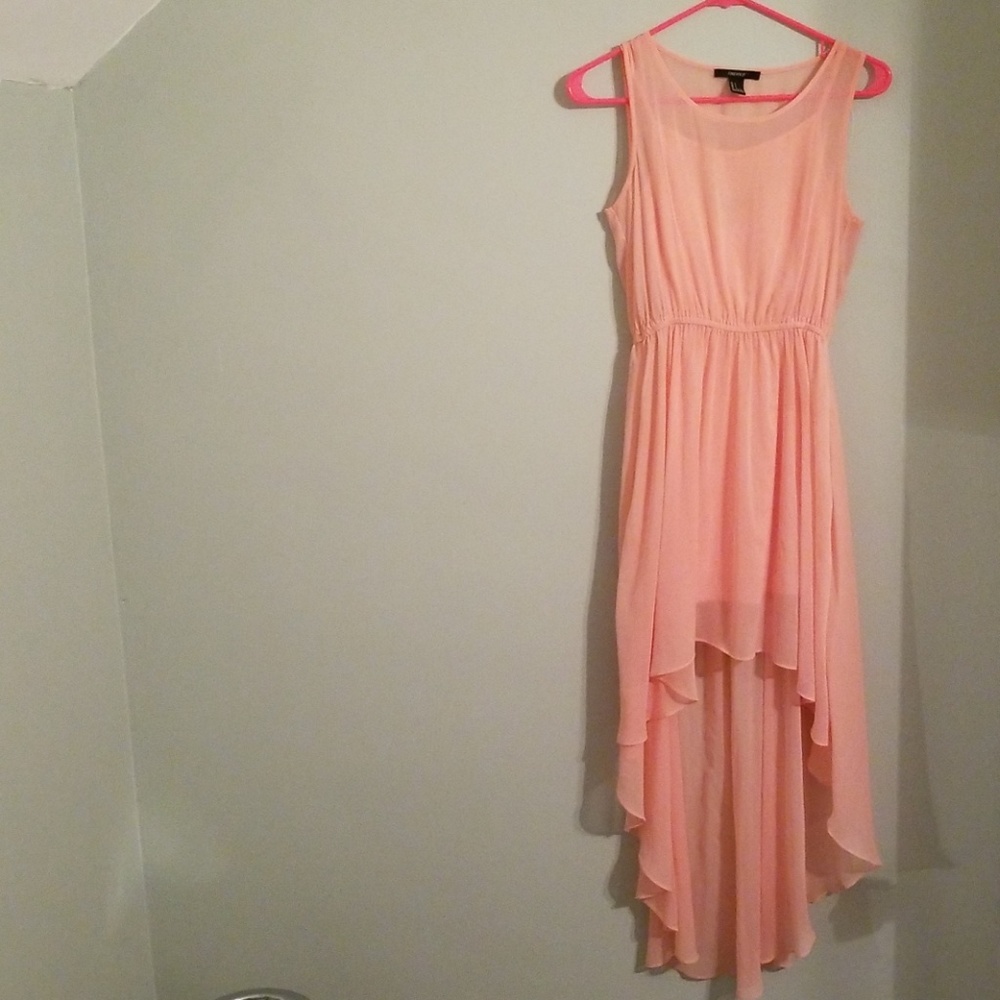 Forever 21 sheer peach high low dress